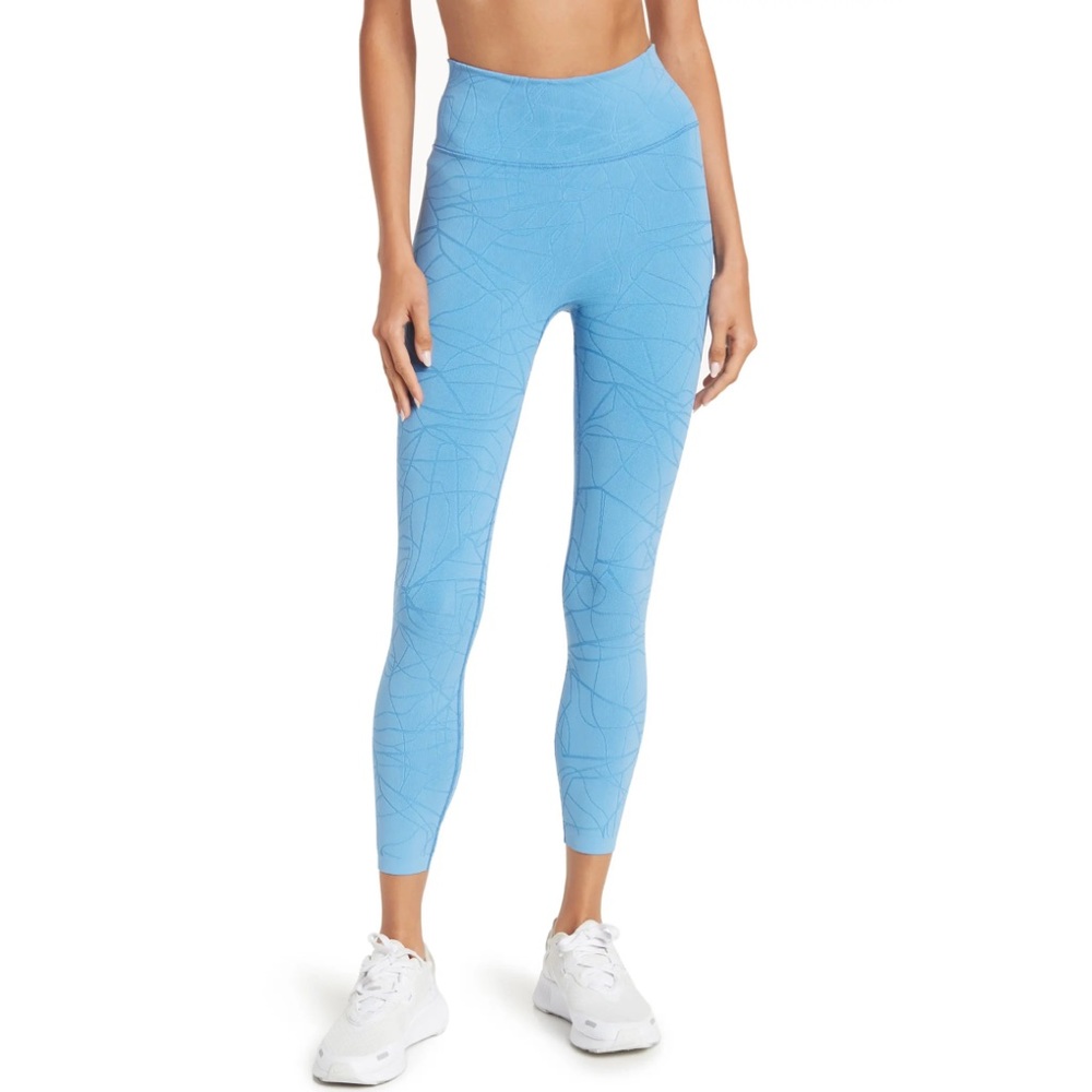 Sweaty Betty Motion Jacquard 7/8 Leggings In Regatta Blue